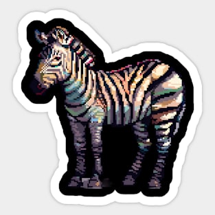 Pixelated Zebra Artistry Sticker